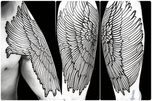 lightning strike blending with angel wings, war tattoo idea