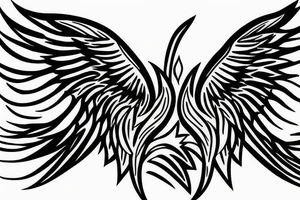 lightning strike blending with angel wings, war tattoo idea