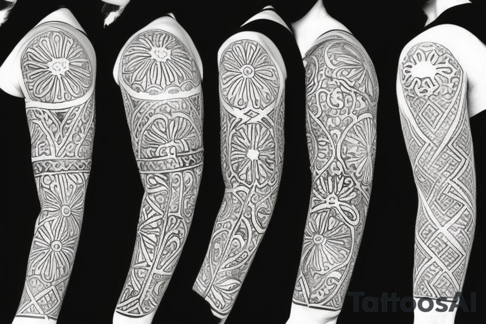 tunisia, tribal, flower tattoo idea