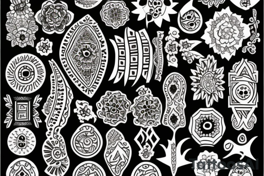 tunisia, tribal, flower tattoo idea