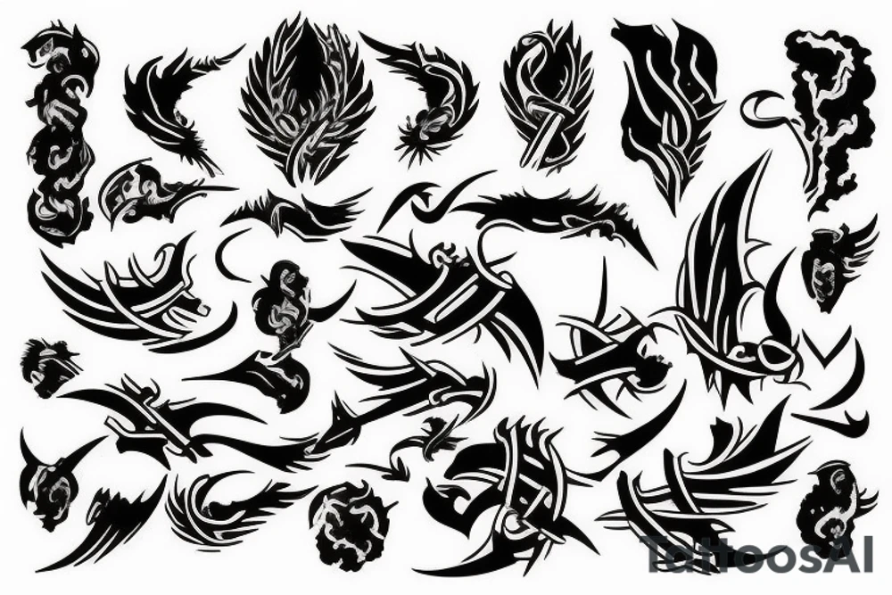 roman, phoenician war with fire tattoo idea