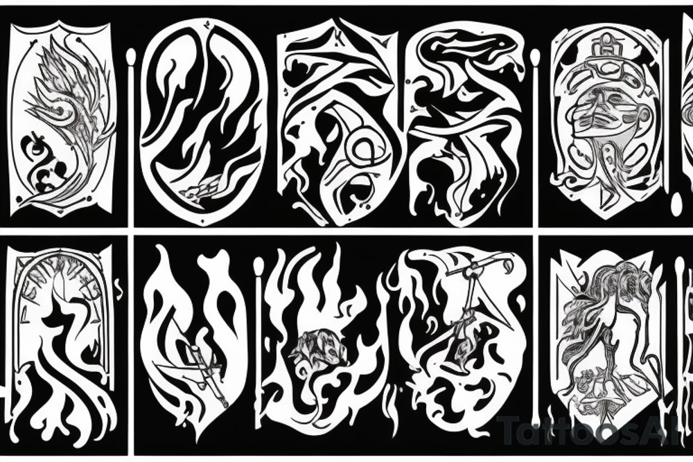 roman, phoenician war with fire tattoo idea