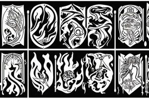 roman, phoenician war with fire tattoo idea