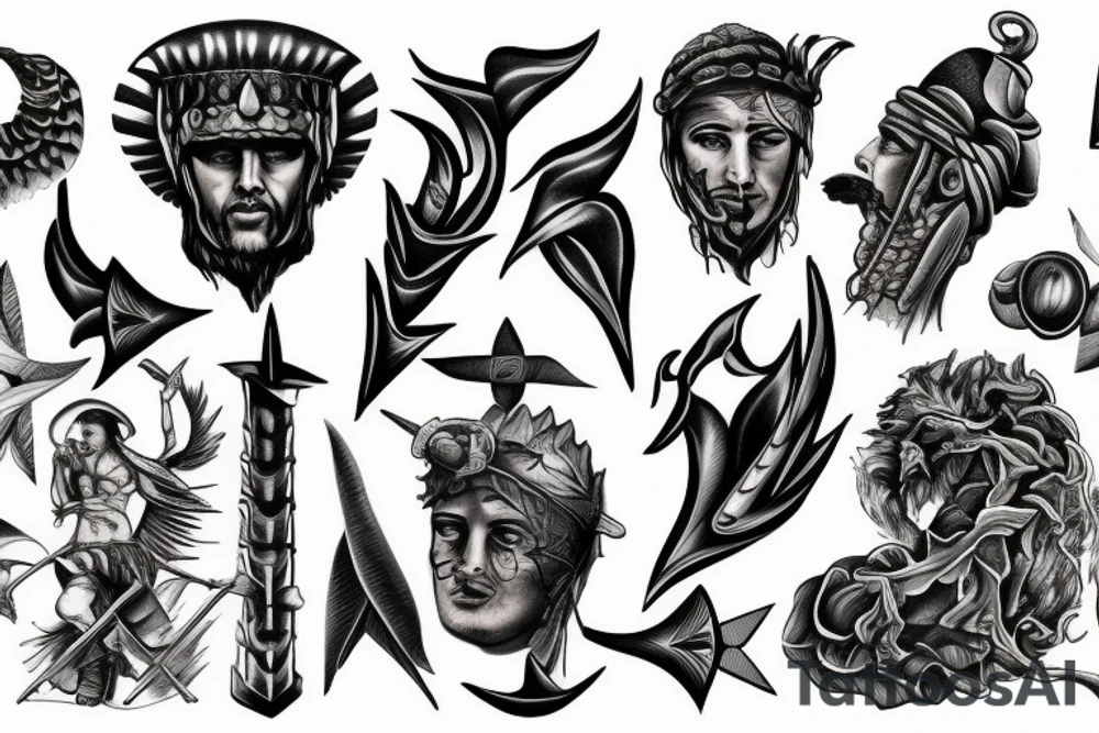 roman, phoenician war with fire tattoo idea