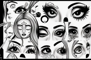 ariana grande, moon with eye tears tattoo idea
