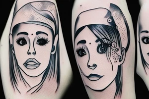 ariana grande, moon with eye tears tattoo idea