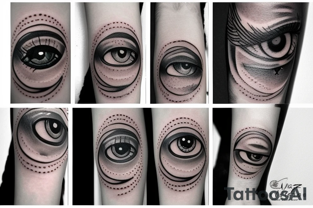 moon with eye tears tattoo idea
