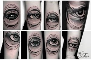 moon with eye tears tattoo idea