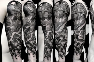 roman, phoenician war with fire tattoo idea