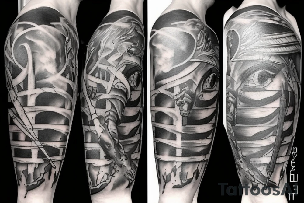 roman, phoenician war with fire tattoo idea