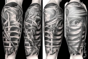 roman, phoenician war with fire tattoo idea