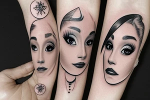 ariana grande moon with eye tears tattoo idea