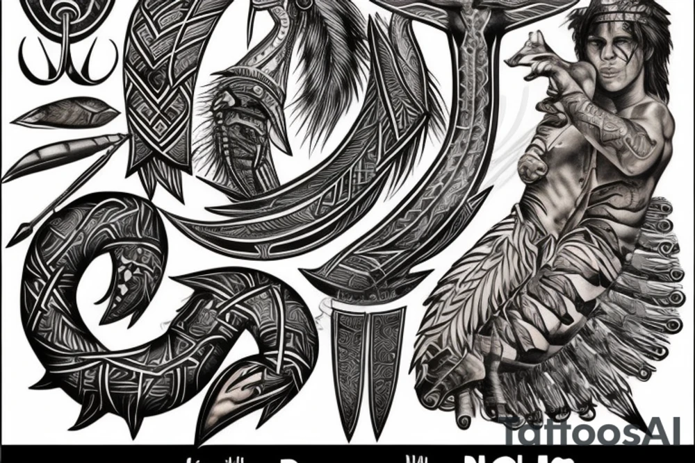 roman, phoenician tribal tattoo idea