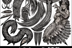 roman, phoenician tribal tattoo idea