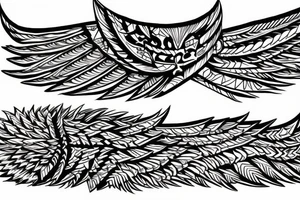 roman, phoenician tribal, wings tattoo idea
