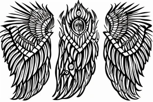 roman, phoenician tribal, wings tattoo idea