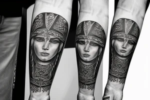 roman, phoenician tribal, fight tattoo idea