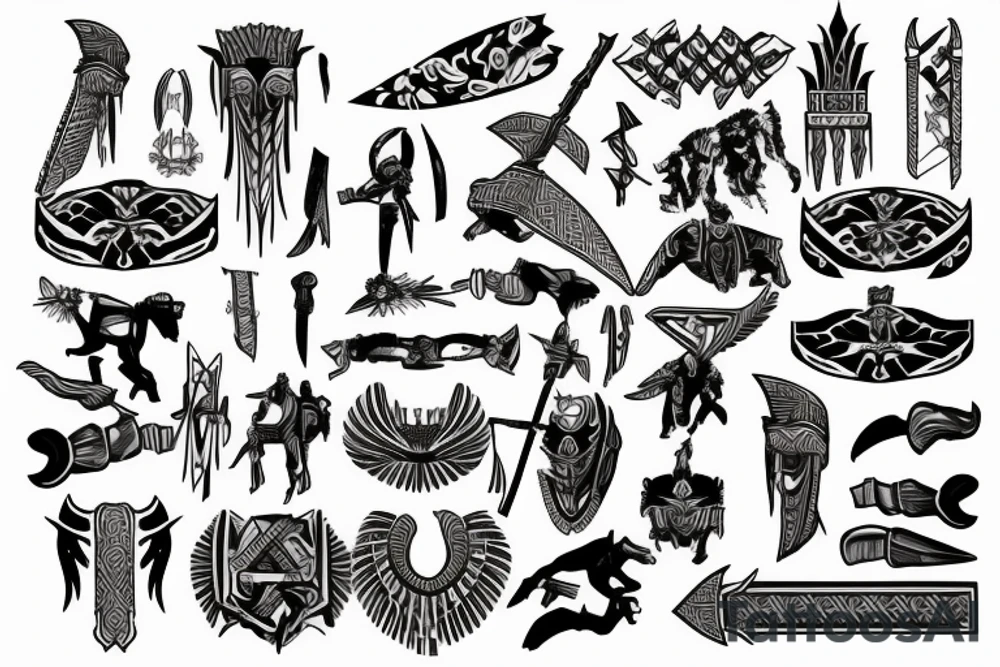 roman, Phoenician warrior patterns tattoo idea