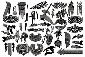 roman, Phoenician warrior patterns tattoo idea