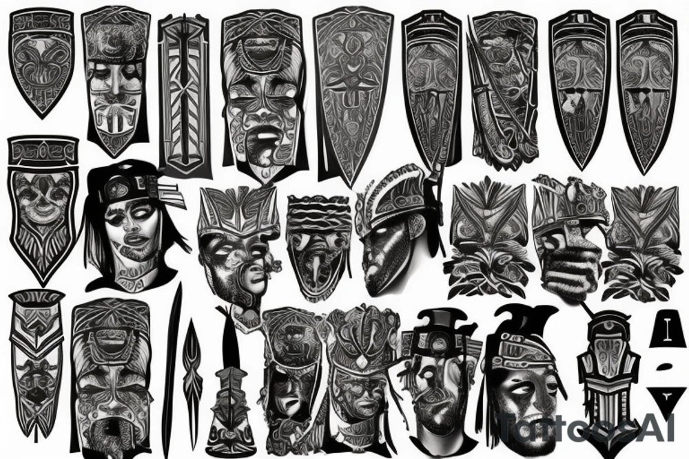 roman, Phoenician warrior patterns tattoo idea