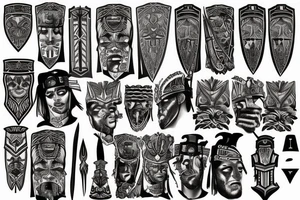roman, Phoenician warrior patterns tattoo idea