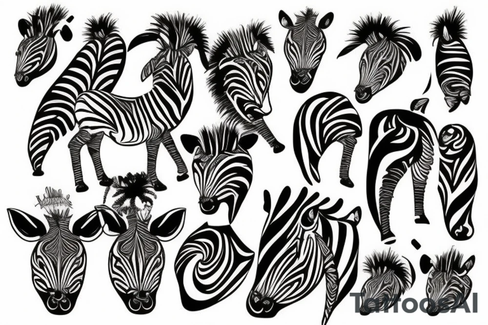 tribal, zebra, hawaii tattoo idea