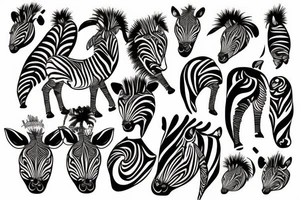 tribal, zebra, hawaii tattoo idea
