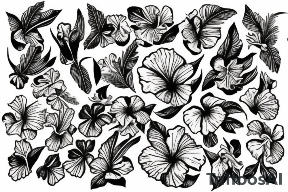 tribal, hawaii, hibiscus tattoo idea