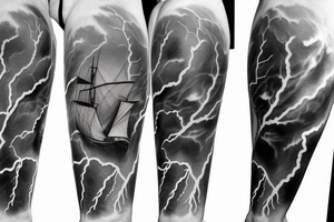 lightning, contrast, angel, clouds tattoo idea