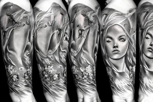 lightning, contrast, angel, clouds tattoo idea