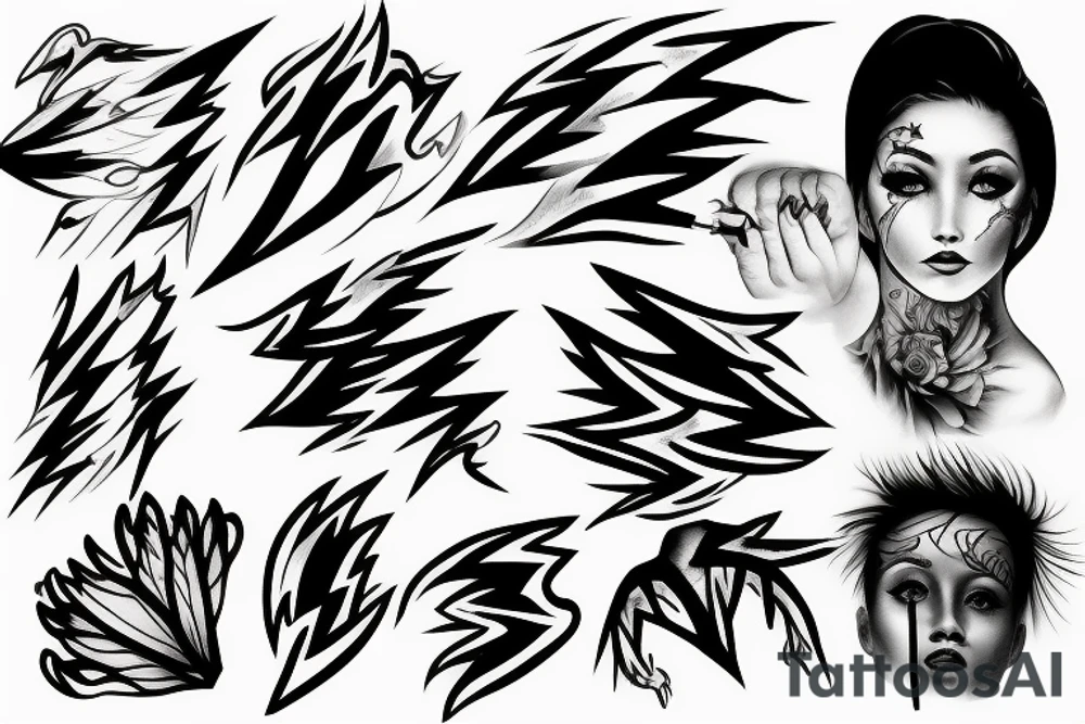 lightning, contrast, clouds tattoo idea