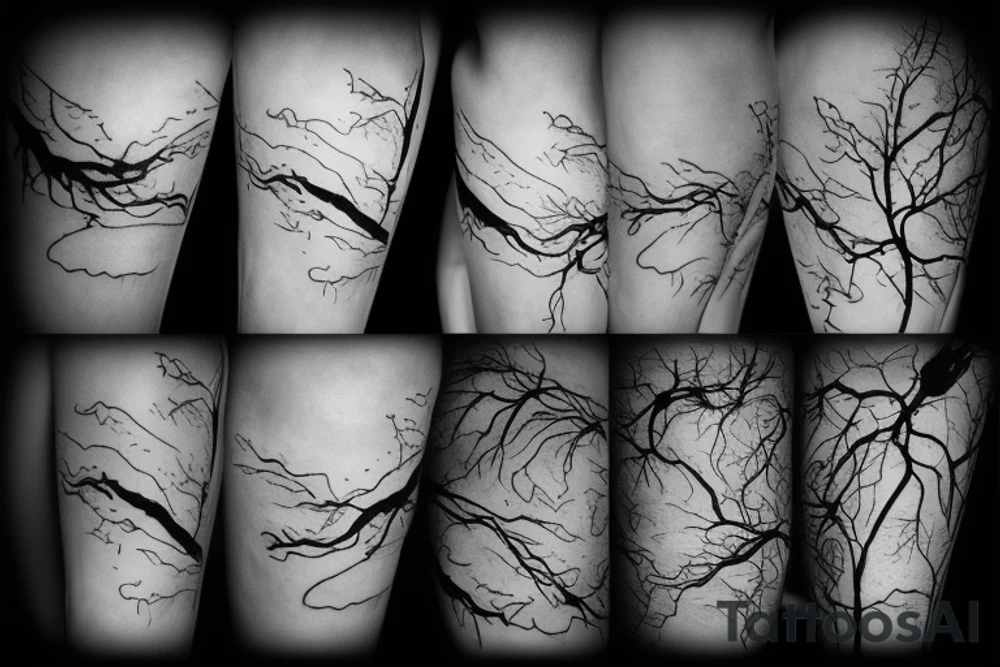 lightning, contrast, clouds tattoo idea