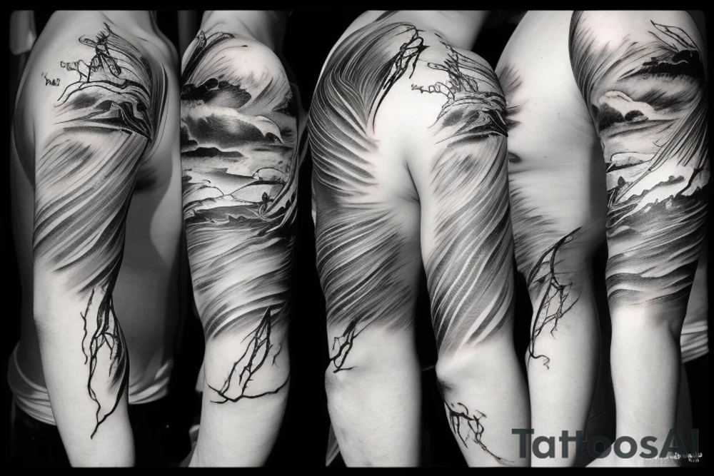 lightning, contrast, clouds tattoo idea