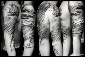 lightning, contrast, clouds tattoo idea