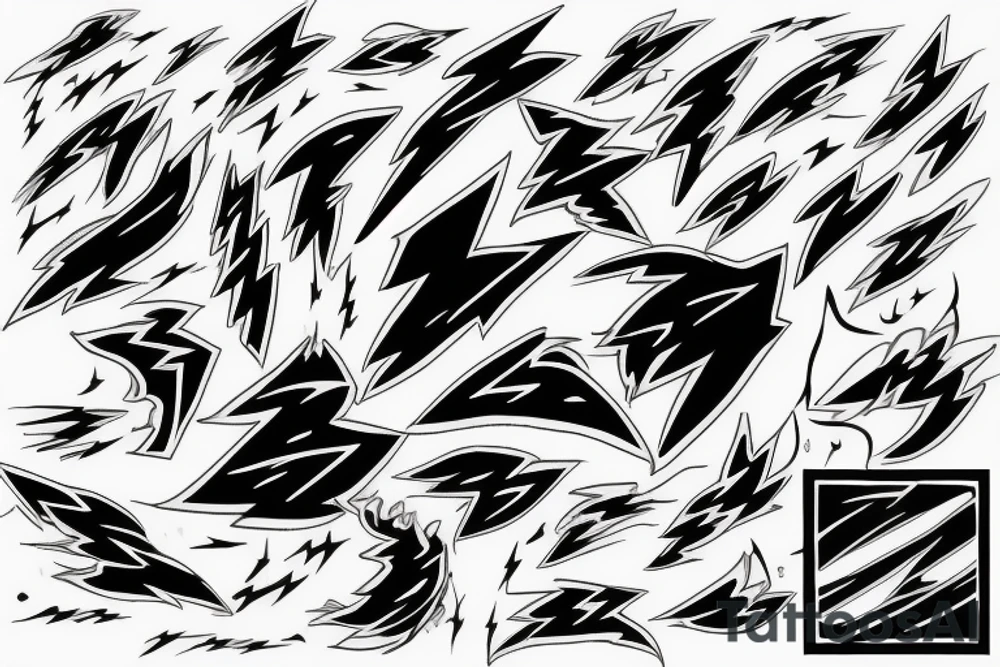 lightning, contrast, clouds tattoo idea