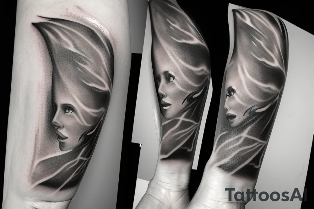 lightning, contrast, clouds tattoo idea