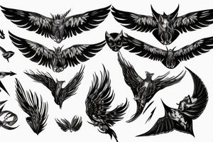 lightning, wings, sharp tattoo idea