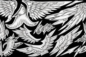 lightning, wings, sharp tattoo idea