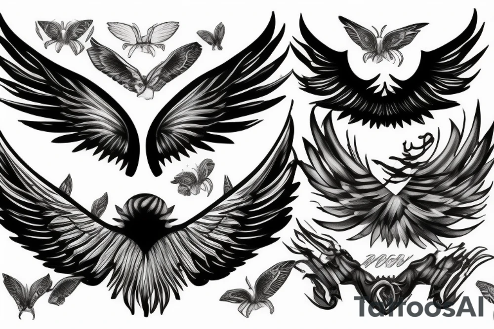 lightning, wings tattoo idea