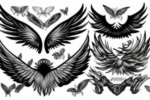 lightning, wings tattoo idea