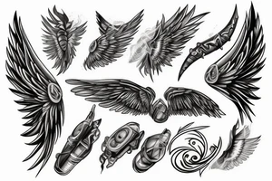 lightning, wings tattoo idea