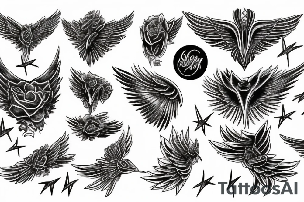 lightning, wings tattoo idea