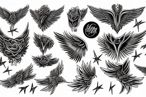 lightning, wings tattoo idea