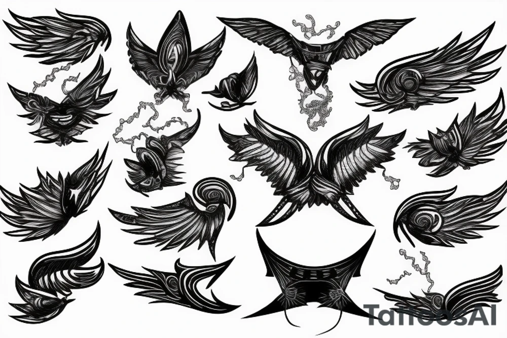lightning, wings tattoo idea