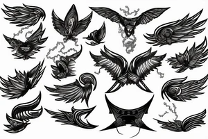 lightning, wings tattoo idea