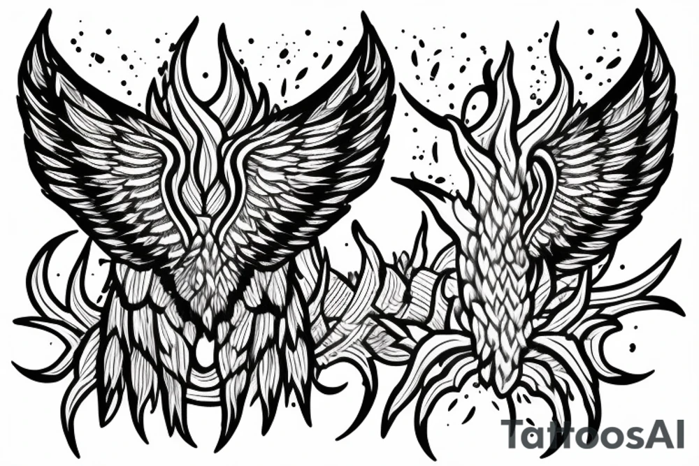 lightning strike, wings tattoo idea