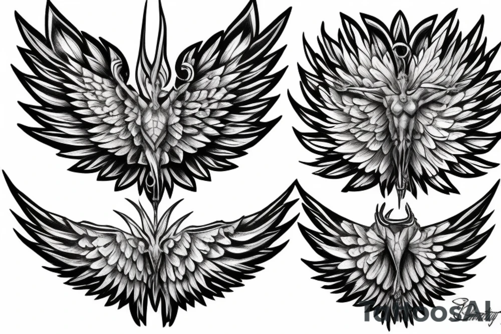 lightning strike, wings tattoo idea