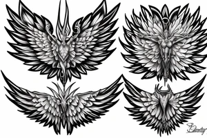 lightning strike, wings tattoo idea