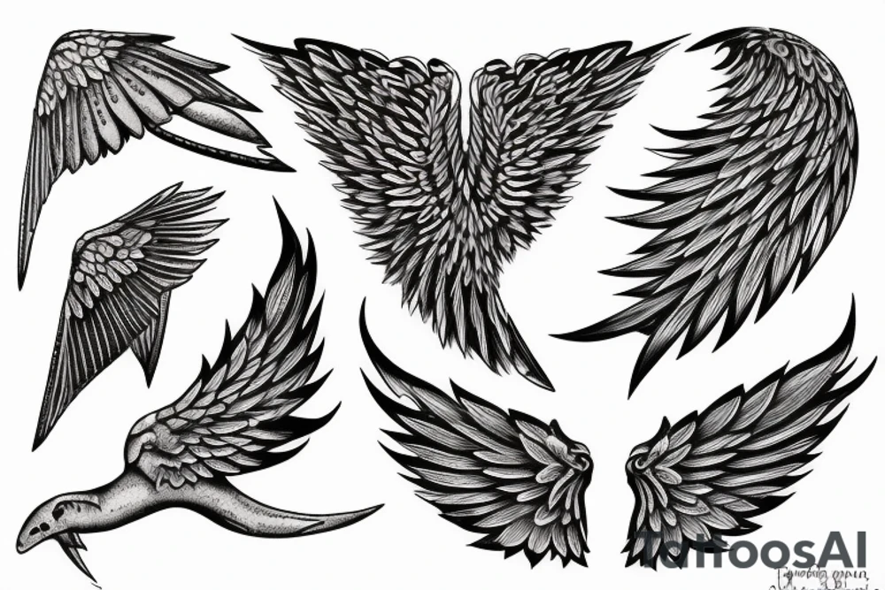 lightning strike, wings tattoo idea