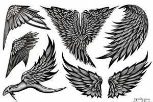 lightning strike, wings tattoo idea